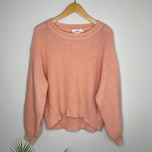 LOGG H&M Peach Pink Oversized Mohair Blend Knit Sweater size Small